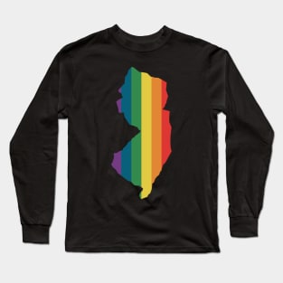 New Jersey State Rainbow Long Sleeve T-Shirt